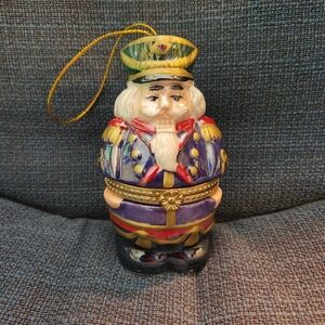 Mr Christmas Nutcracker Wind Up Music Box Porcelain Christmas Ornament W…